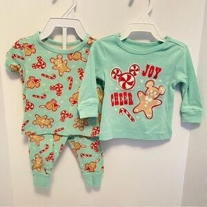 Disney Baby Mickey Mouse Holiday Treats 3 Piece PJ Sleep Set Size 3-6 Months